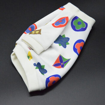 White LV-Inspired Dog Sweatshirt | High-End Puppy Streetwear - 2025 - Puppy Streetwear Shop
