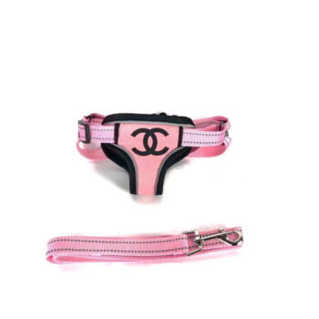Dog Harness and Leash Chanel Pink - 2026 - Puppy Streetwear Shop