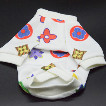 White LV-Inspired Dog Sweatshirt | High-End Puppy Streetwear - 2025 - Puppy Streetwear Shop