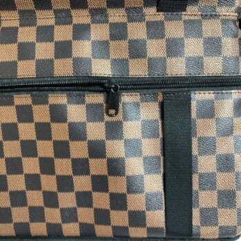 Luxury Brown Checkered Dog Car Seat - Secure Travel for Your Pup - 2026 - Puppy Streetwear Shop
