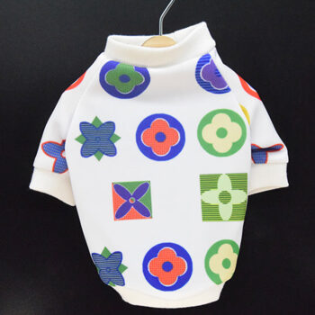 White LV-Inspired Dog Sweatshirt | High-End Puppy Streetwear - 2025 - Puppy Streetwear Shop